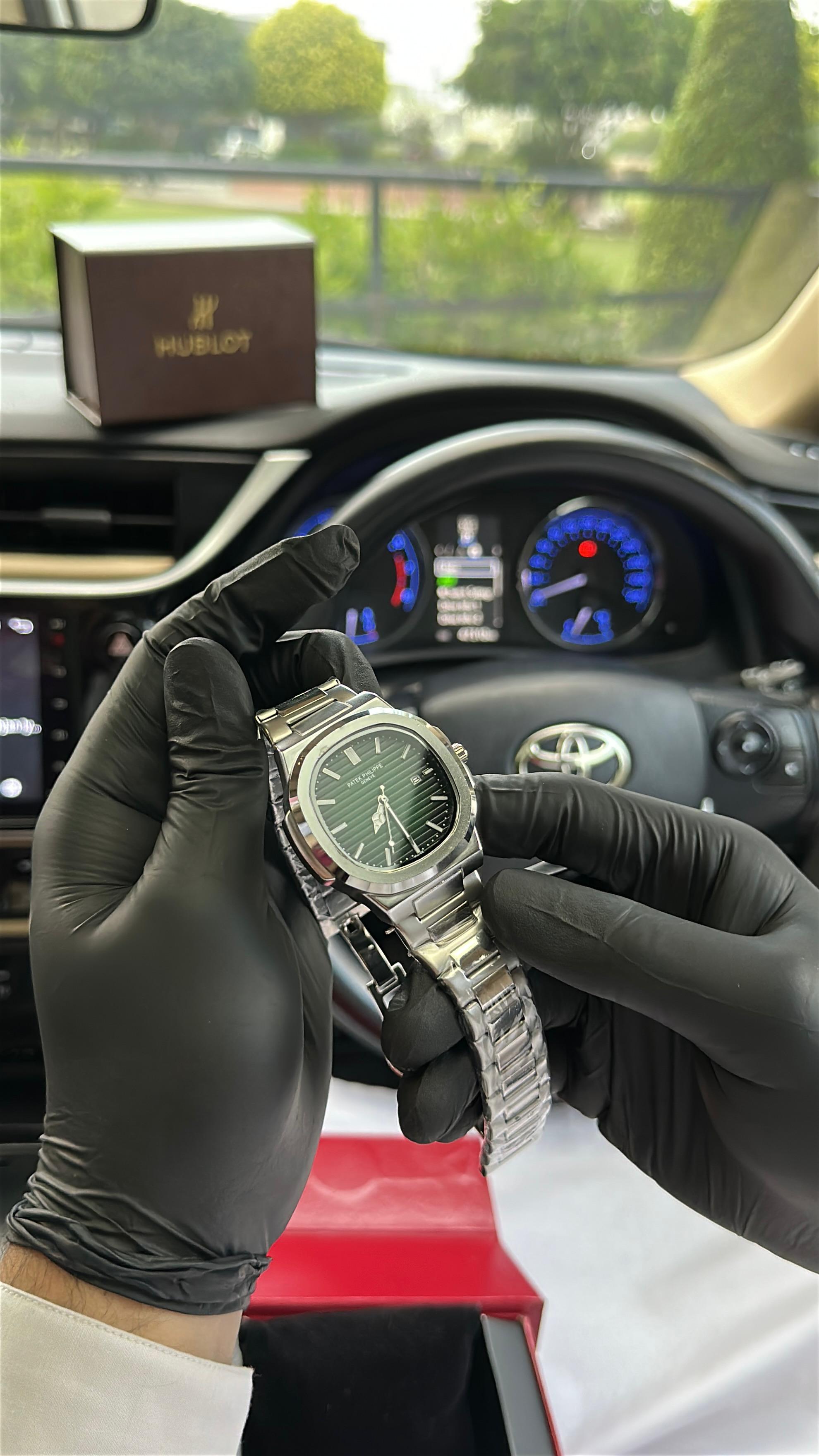 “Premium Green Dial Steel Watch